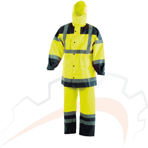 Ensemble de pluie haute visibilité jaune
